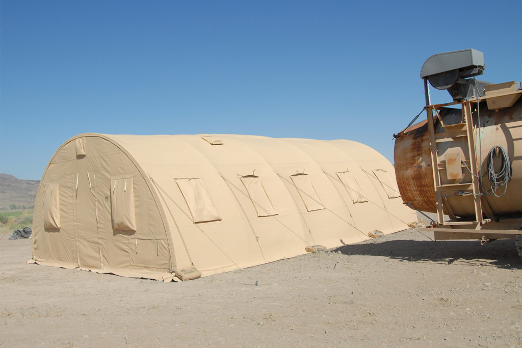 CAMSS 20Q Military Shelter during Wind Testing