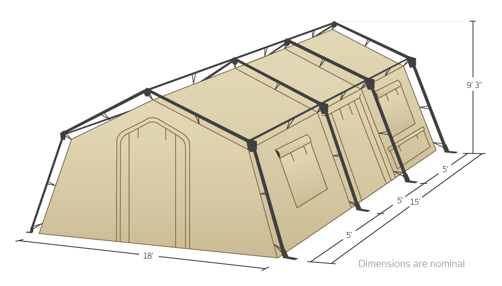 CAMSS 18TAC15 Rapid Deployment Military Shelter Illustration