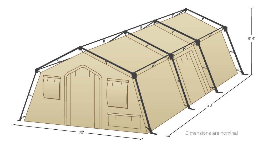 CAMSS 20TAC20 Rapid Deployment Military Shelter Illustration