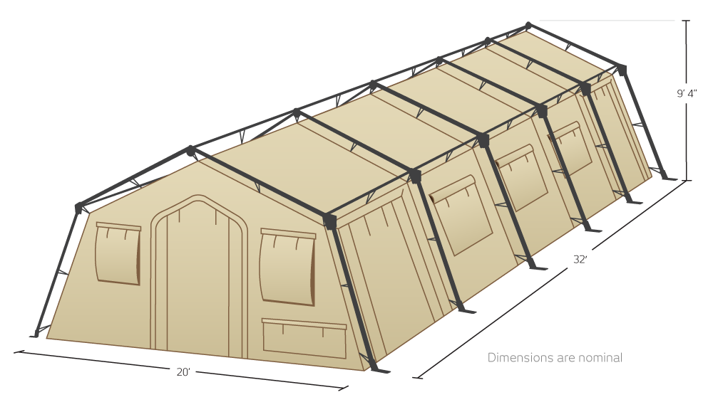 CAMSS 20TAC32 Rapid Deployment Military Shelter Illustration