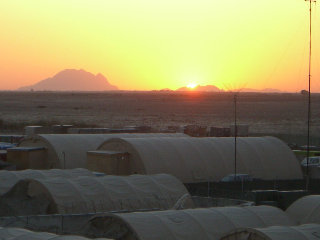 CAMSS 30 Military Shelter During Afganistan Sunset