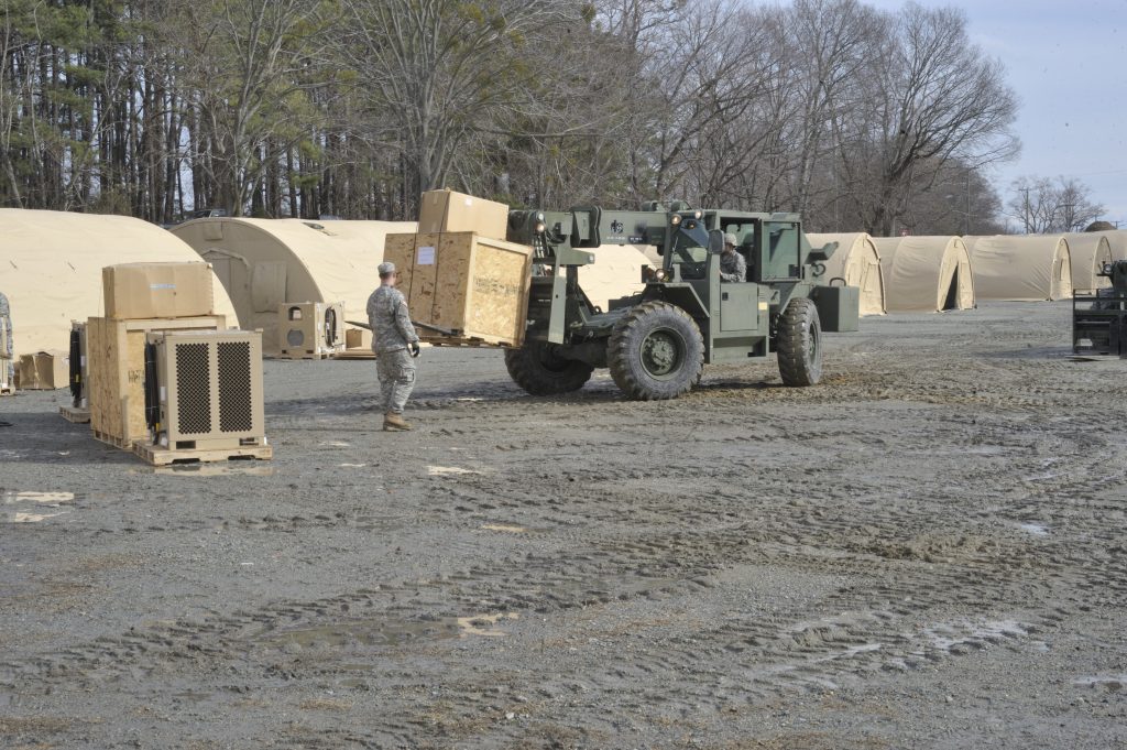 CAMSS: Moving CAMSS Military Shelter Crates with Forklift