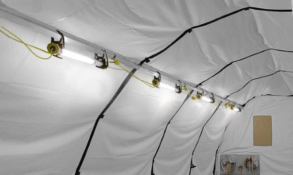 CAMSS Military Shelter Florescent Tube Lights Close Up