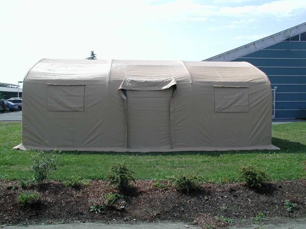 CAMSS Tan 18EX Military Shelter - Exterior Side View