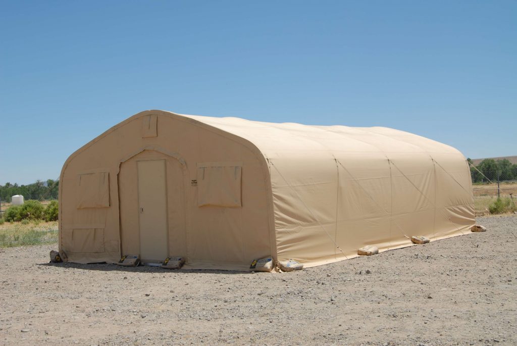 CAMSS: Tan CAMSS 20EX Military Shelter in Desert