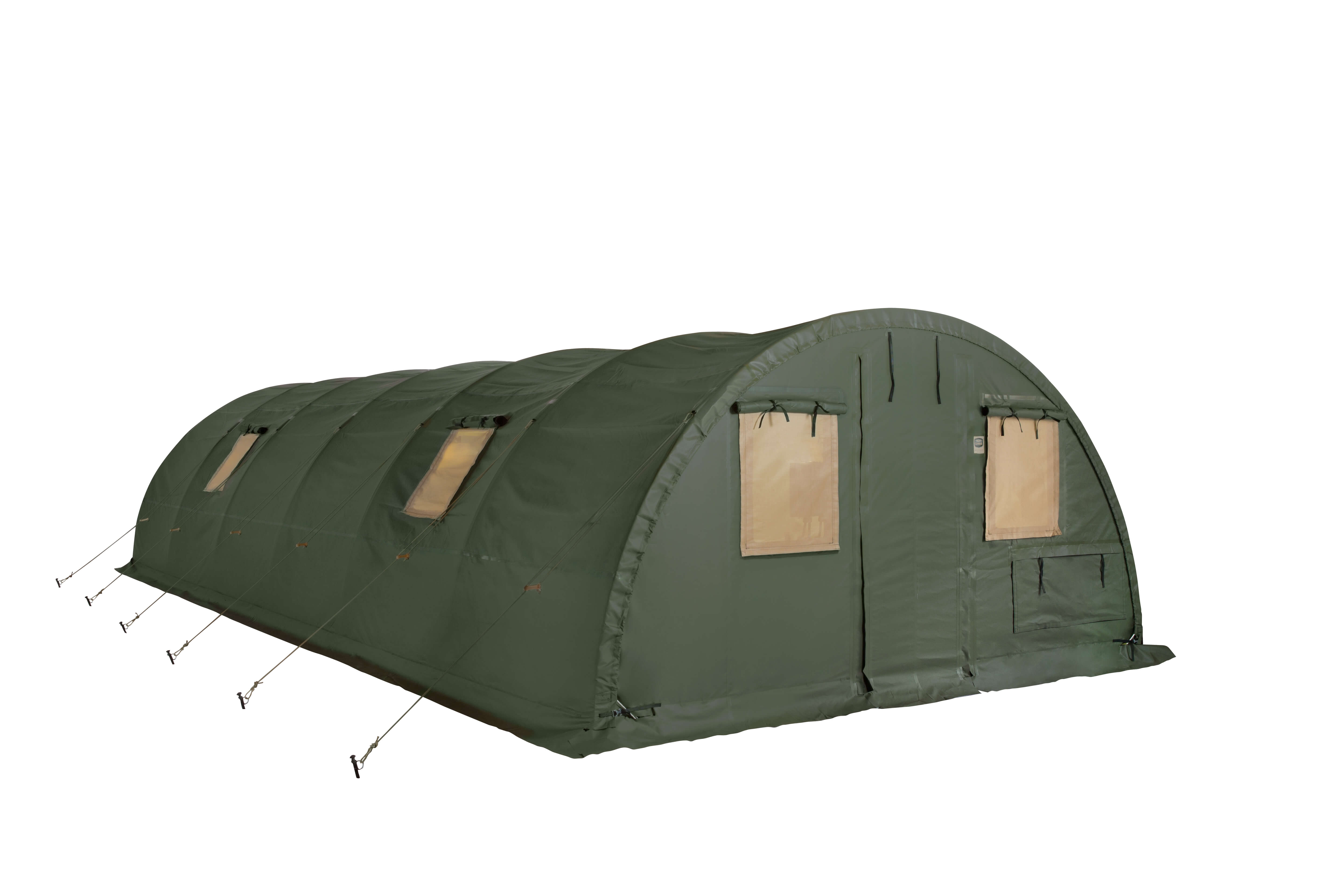 CAMSS: Green CAMSS 16Q Military Shelters with Open Windows