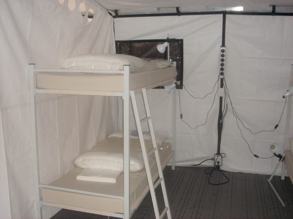 CAMSS 35EX Military Shelter - Interior View of Bunk Beds