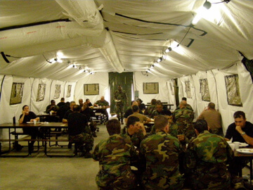 CAMSS DFAC Military Shelter Interior During Lunch