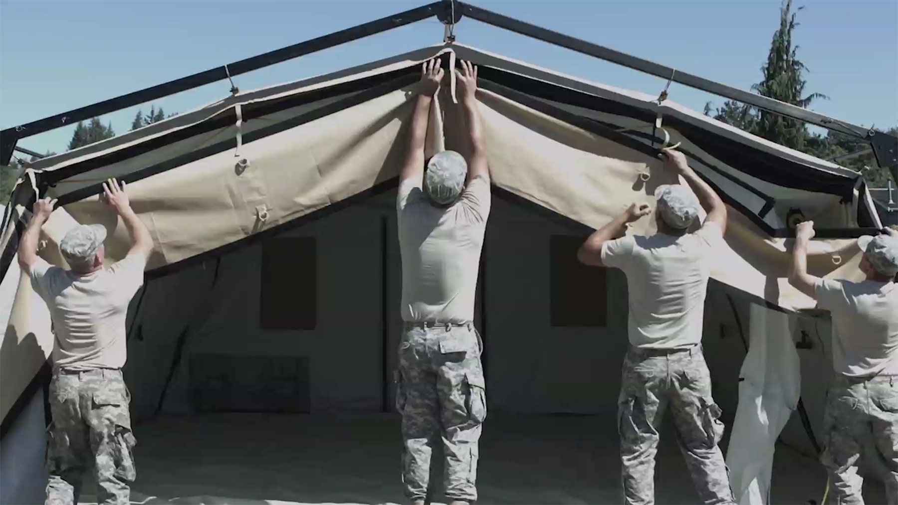 CAMSS: Applying Cover to CAMSS TAC Rapid Deployment Military Shelter