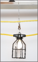 Light Strings with Bulbs in Metal Cages