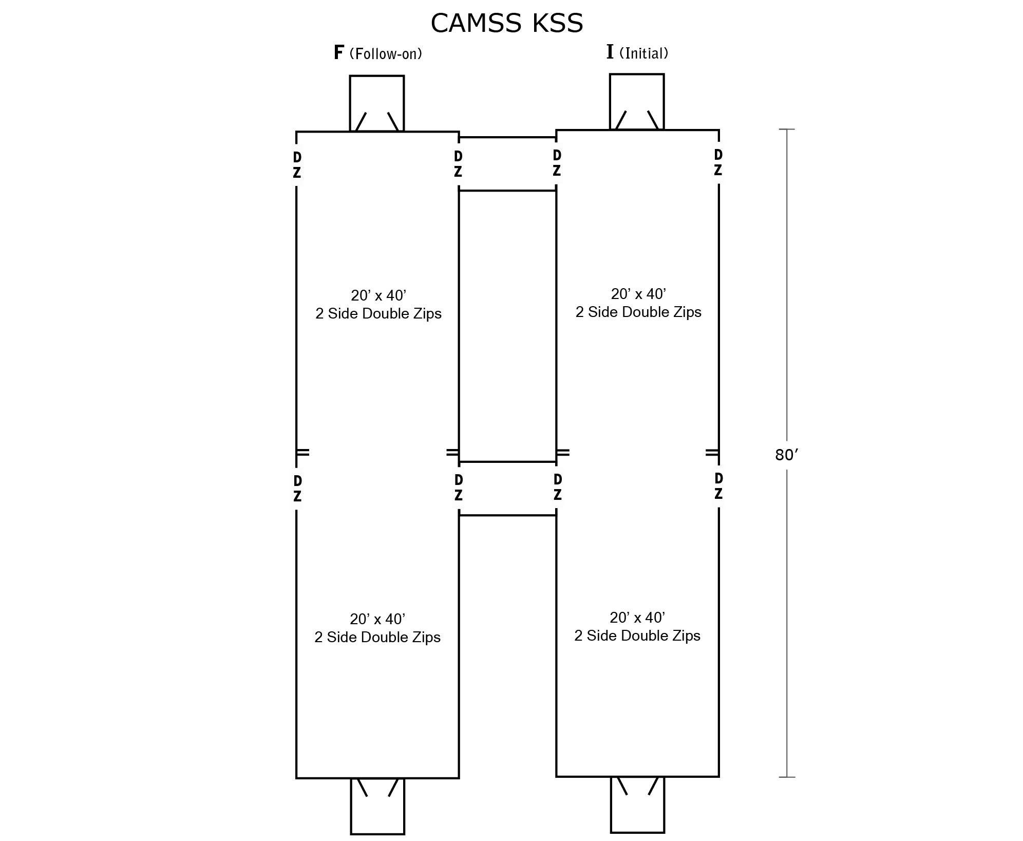 CAMSS KSS Military Shelter - Diagram and Dimensions