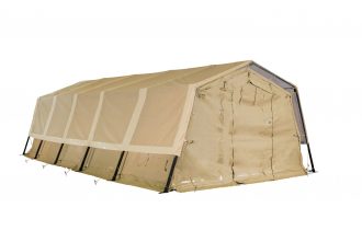 CAMSS: Tan CAMSS 14TAC32 Rapid Deployment Military Shelter System With Thermacam Fly