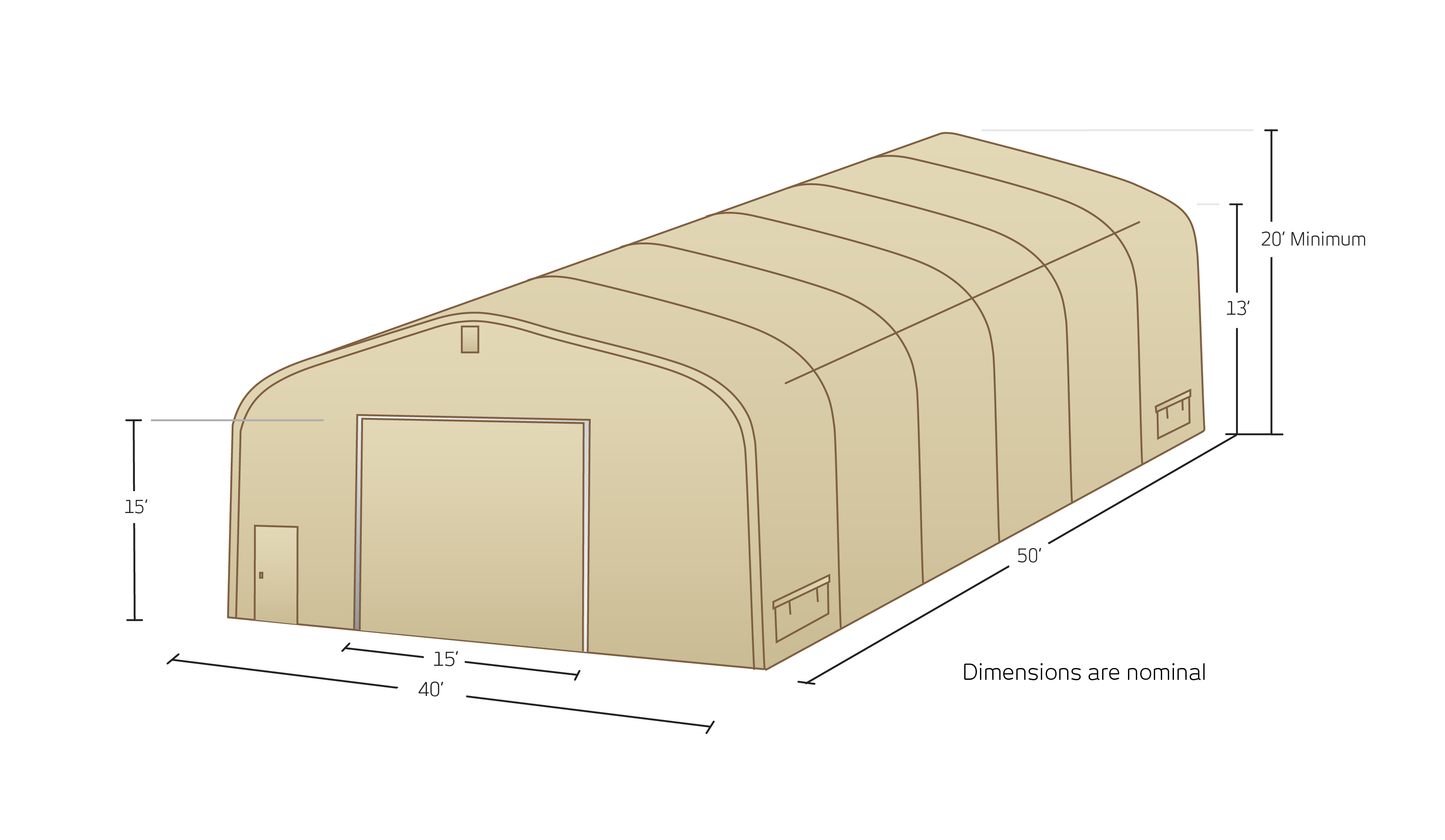 CAMSS 40EX50SP SHELTER SYSTEM - MEASUREMENTS DIAGRAM